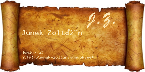 Junek Zoltán névjegykártya